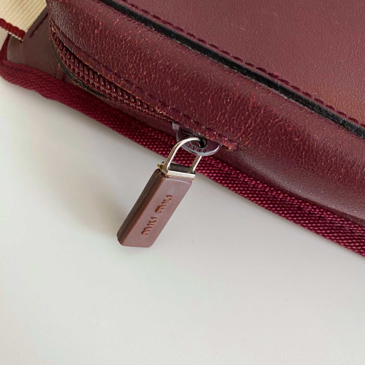 Miu Miu 1999 FW Burgundy Leather Crossbody Bag