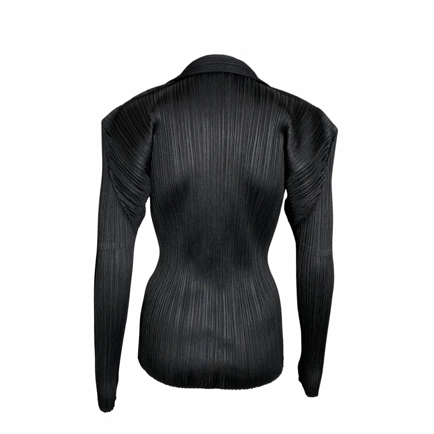 Issey Miyake Pleats Please Black Blouse Button-up Shirt