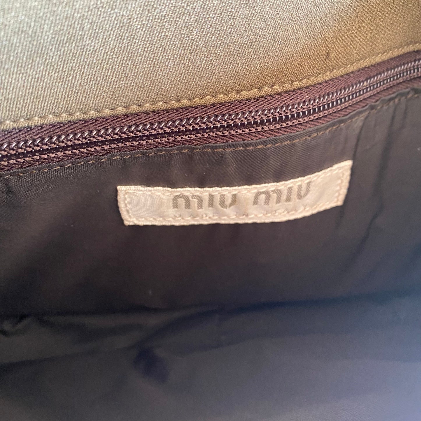 Miu Miu 90s Khaki Crossbody Bag