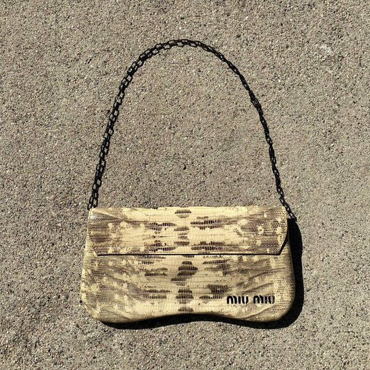 Miu Miu 1999 Fall Bow Python Chain Bag