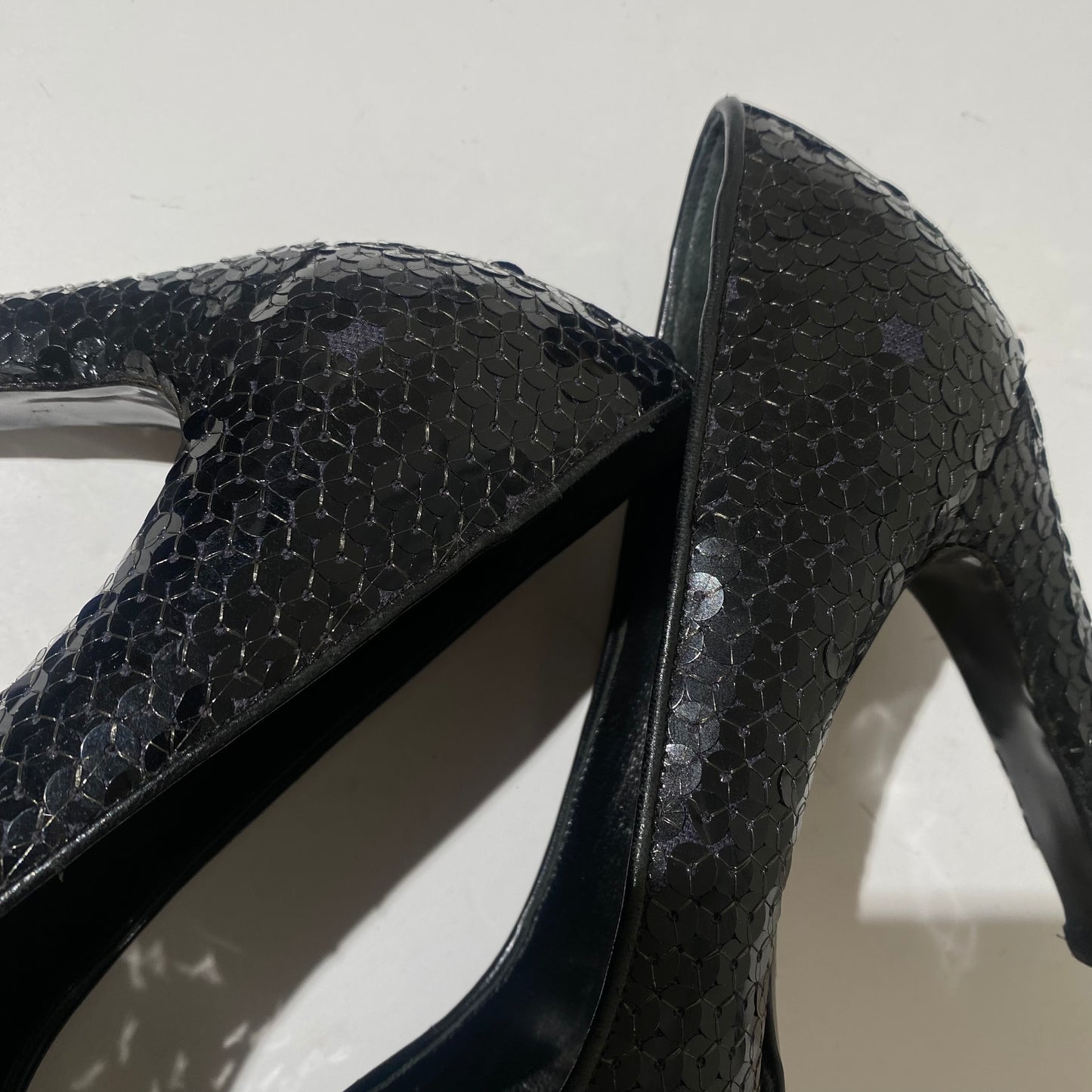 Miu Miu Early 2000s Black Sequins Pumps