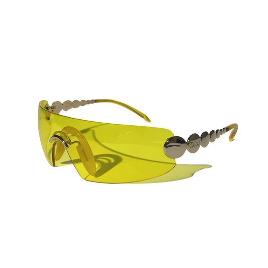 Dior 2002 Spring Yellow Shield Rimless Sunglasses