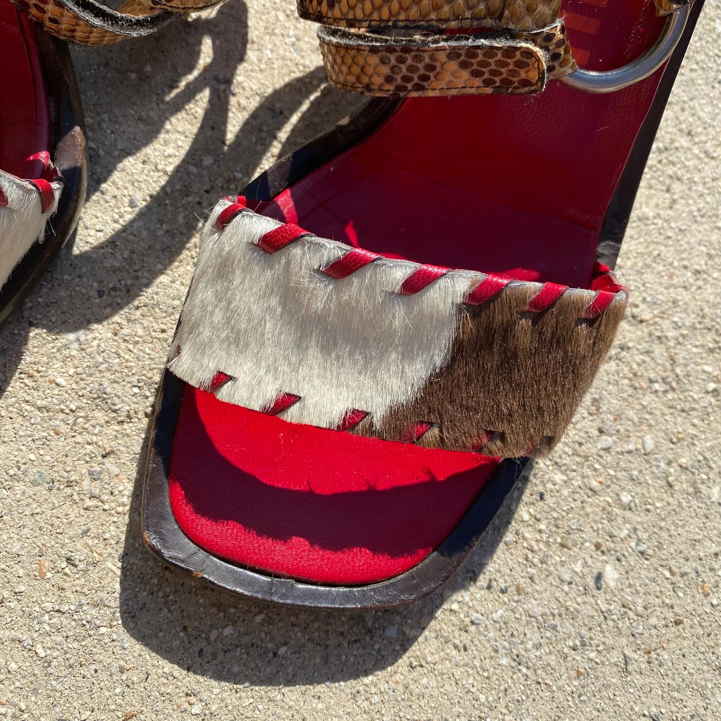 Miu Miu 1998 SS Cow Pony Fur Block Heels