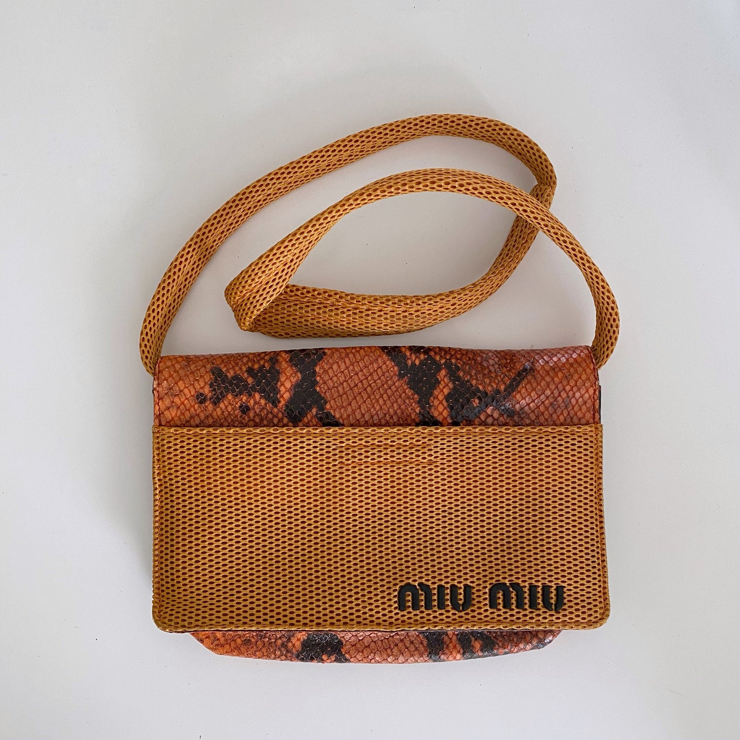 Miu Miu 1999 FW Python Mesh Orange Crossbody Bag