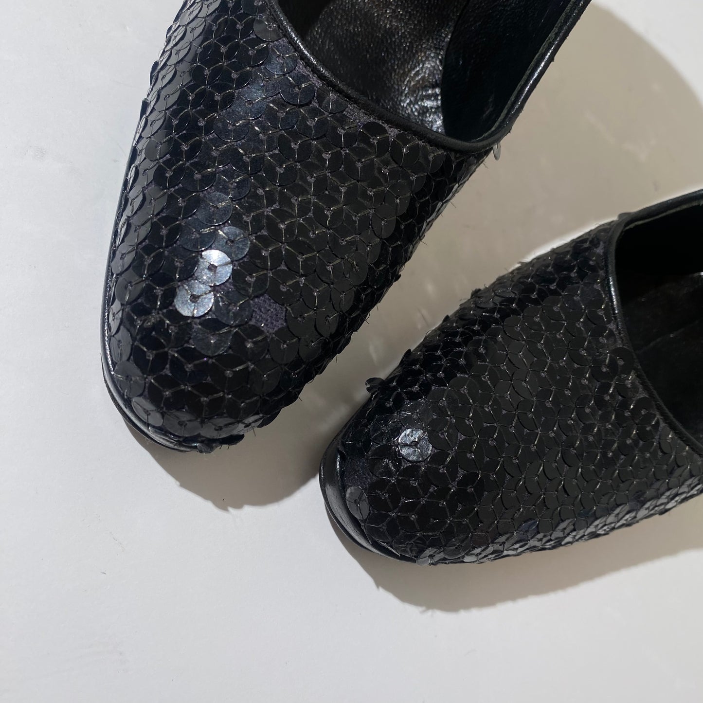 Miu Miu Early 2000s Black Sequins Pumps