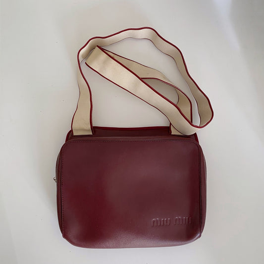 Miu Miu 1999 FW Burgundy Leather Crossbody Bag