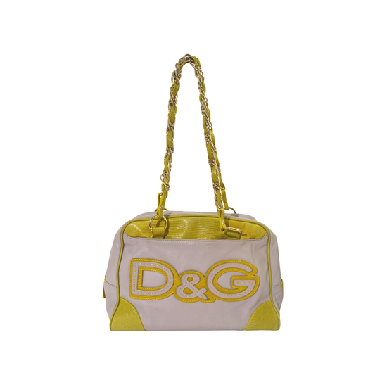 Dolce and Gabbana 2000s Purple / Yellow Chain Shoulder Bag