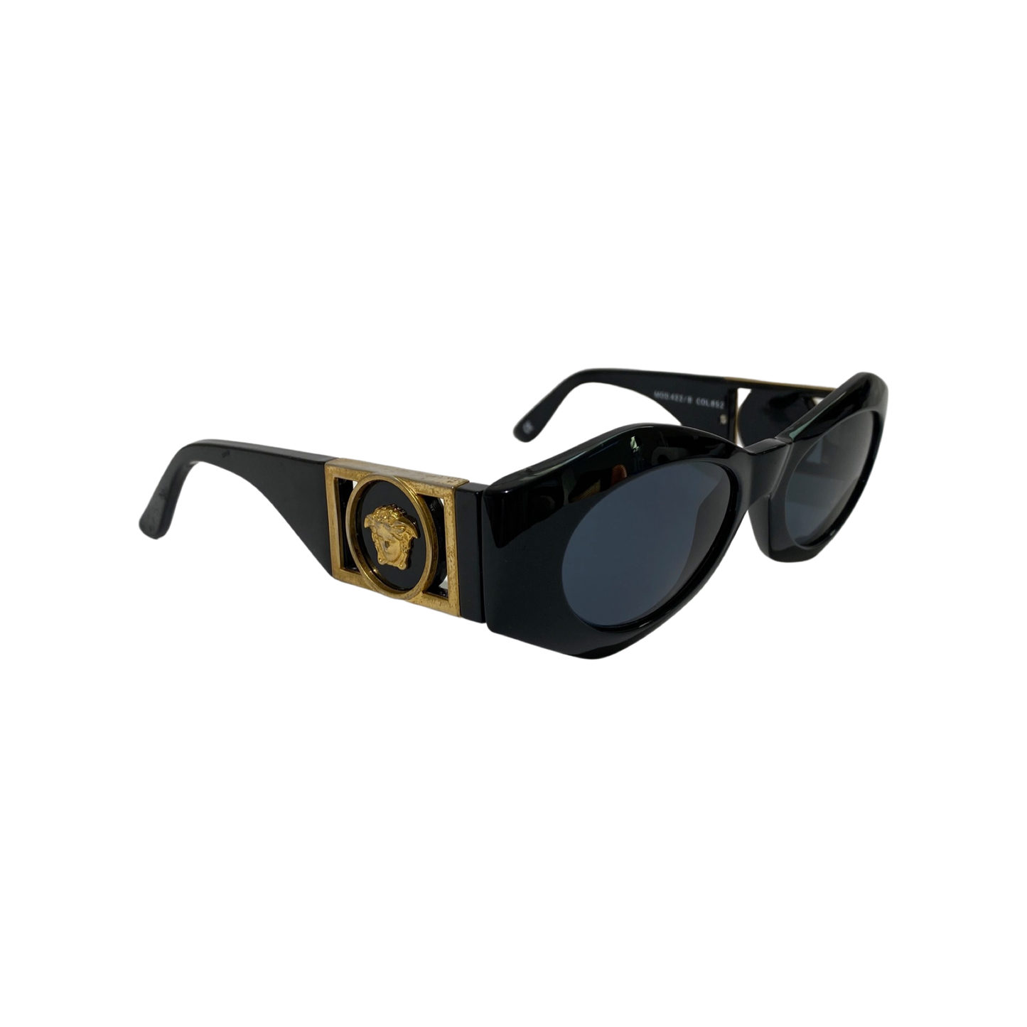 Gianni Versace 90s Black Gold Sunglasses