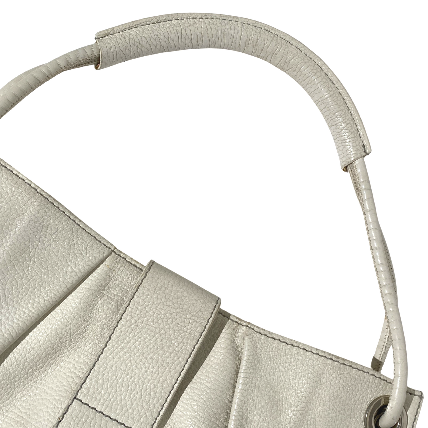 Dolce and Gabbana White Leather Hobo Bag