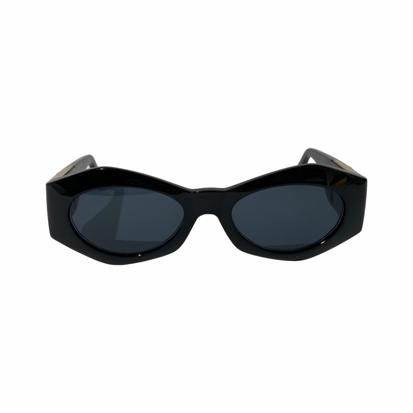 Gianni Versace 90s Black Gold Sunglasses