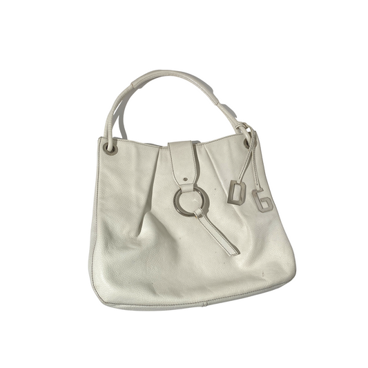 Dolce and Gabbana White Leather Hobo Bag