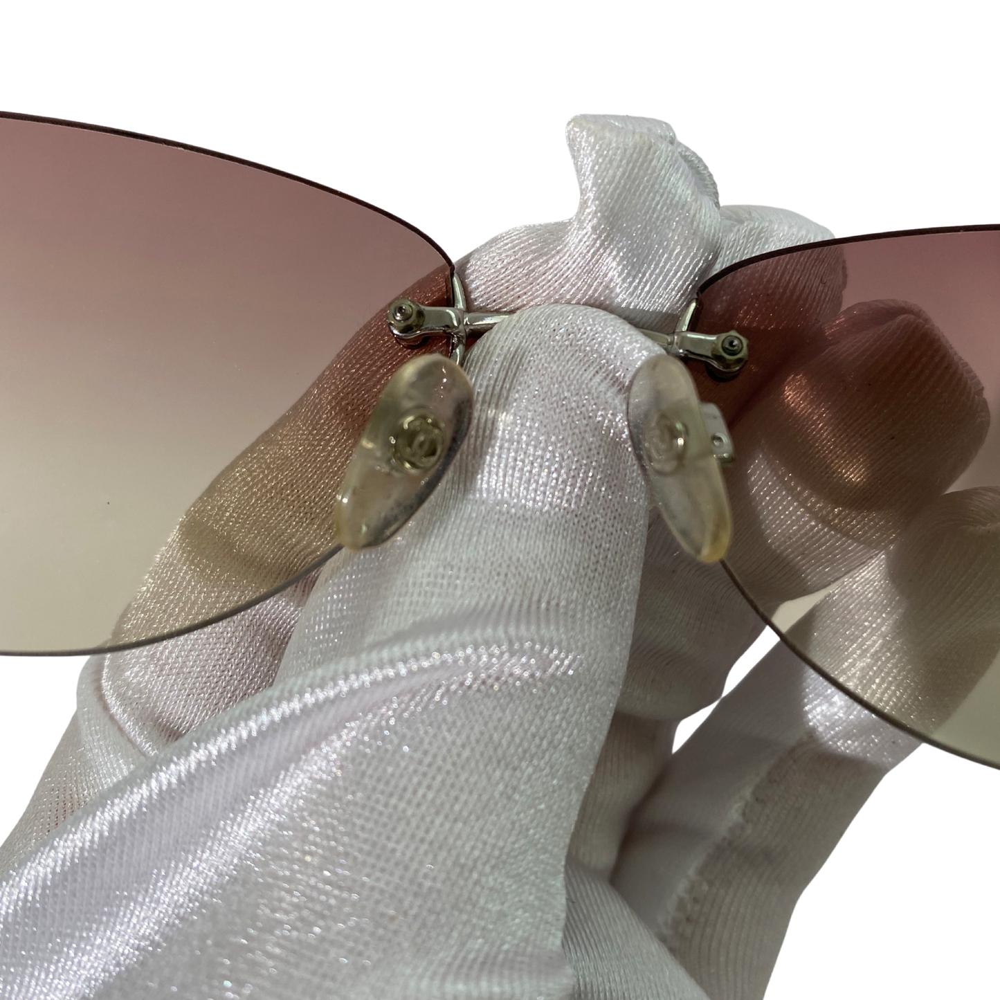 Chanel 2000s Pink Gradint Rimless Sunglasses