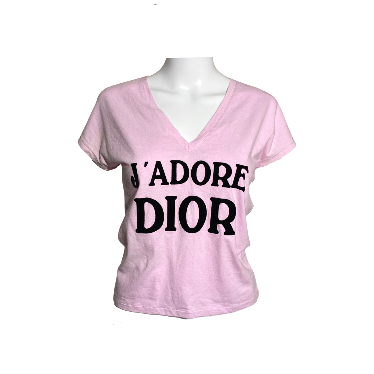 Dior 2003 Pink J'adore Dior V Neck T-shirt