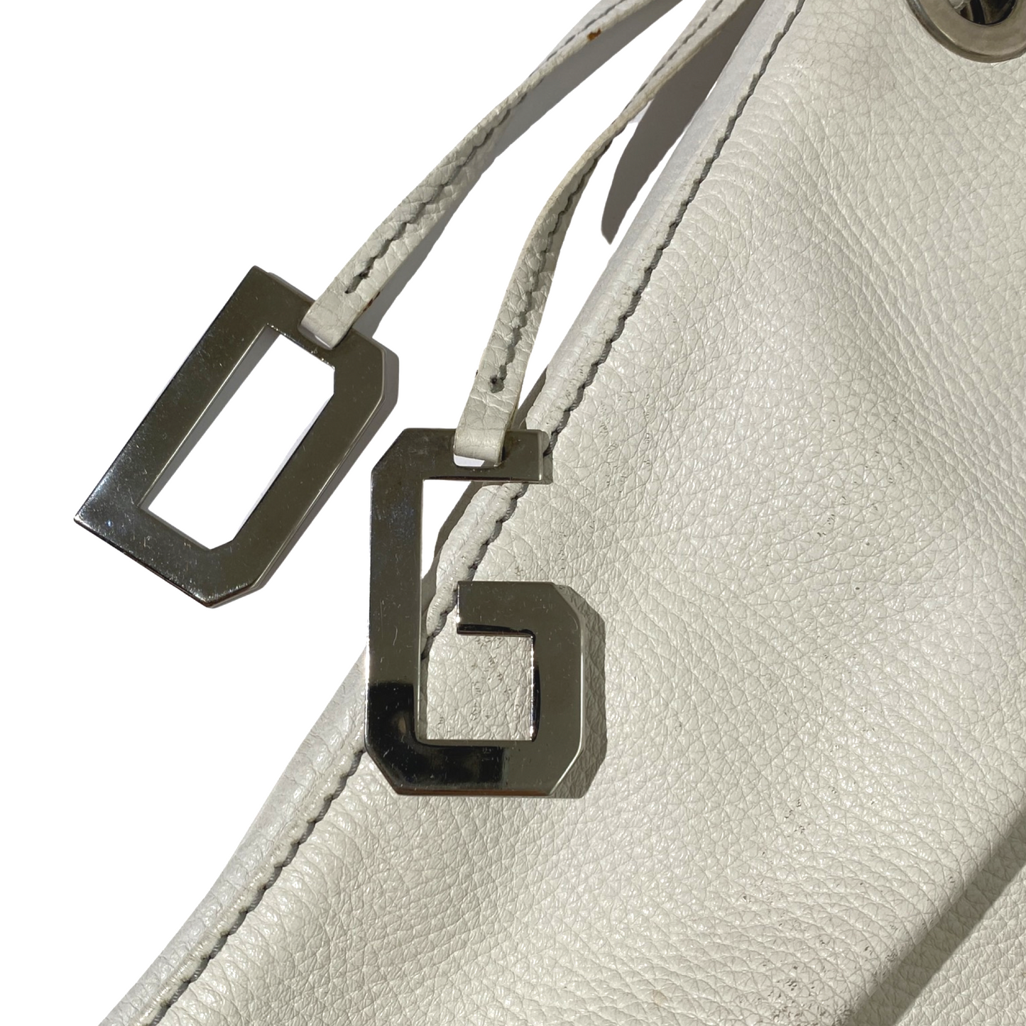 Dolce and Gabbana White Leather Hobo Bag