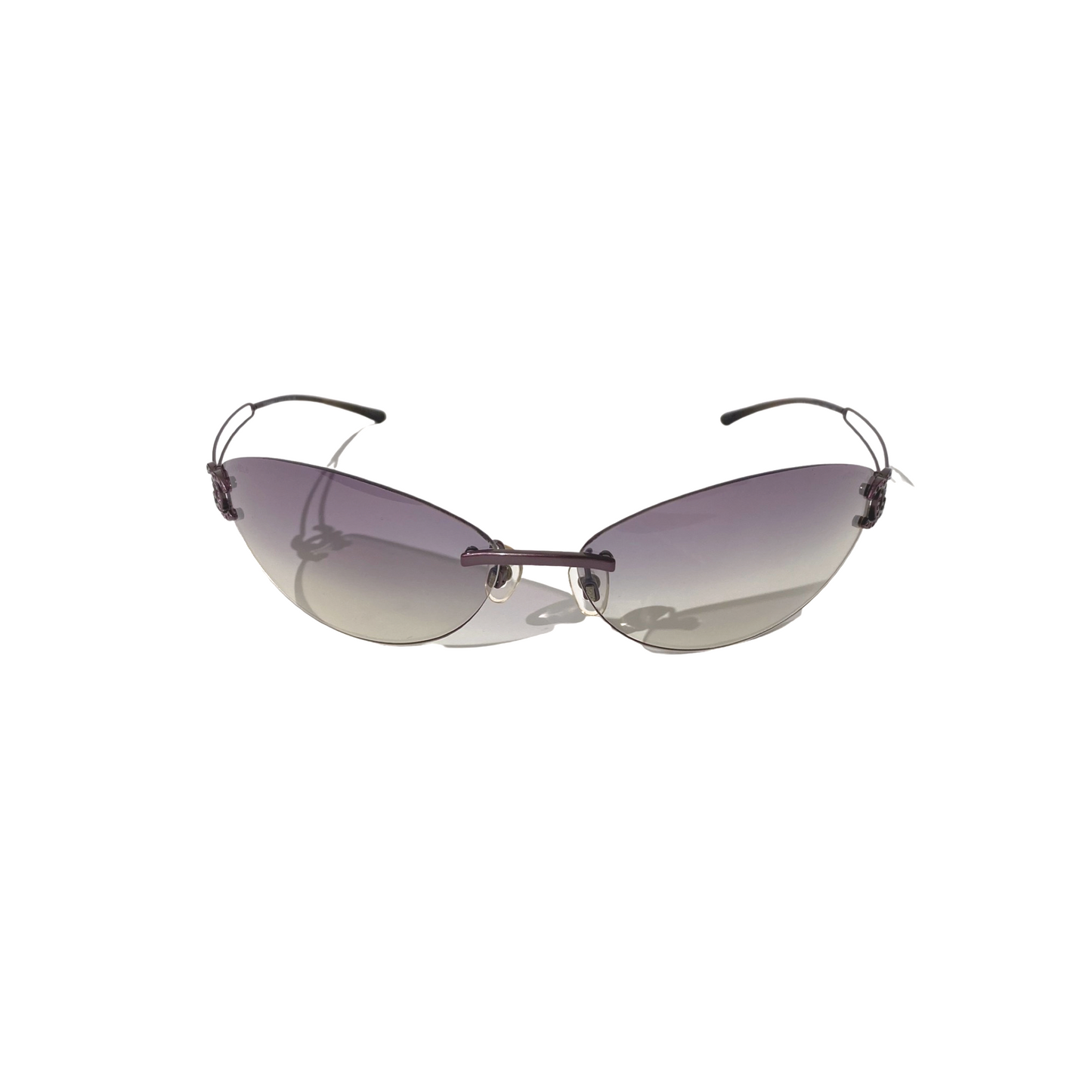 Chanel 4049B Purple Gradient Rhinestone Rimless Sunglasses