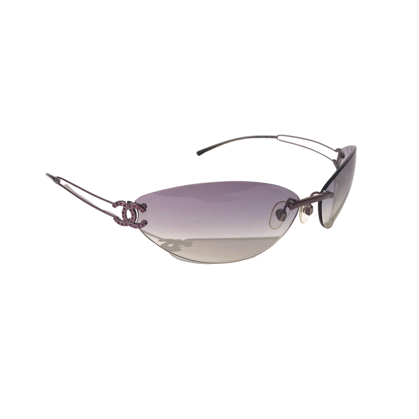 Chanel 4049B Purple Gradient Rhinestone Rimless Sunglasses