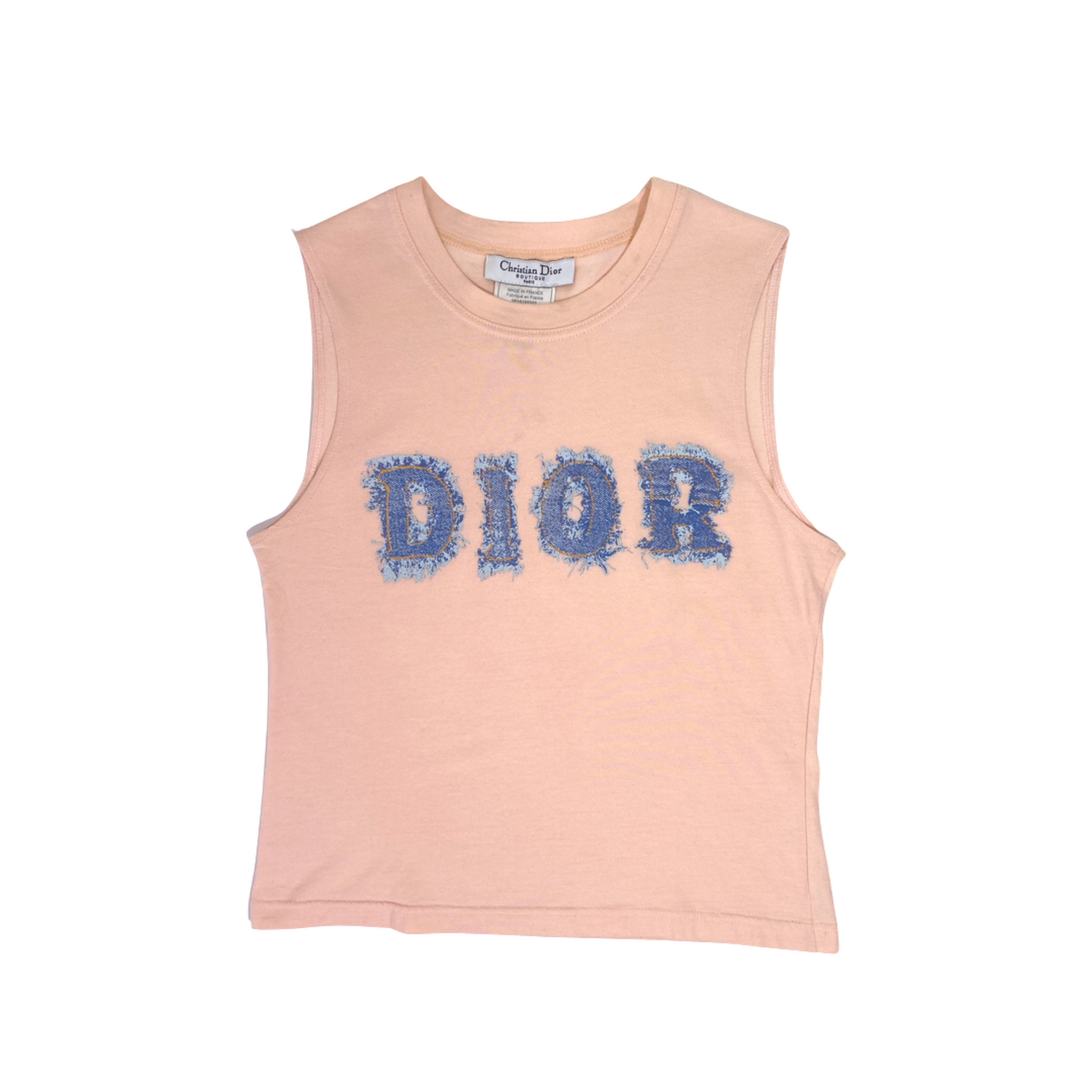 Dior 2003 Denim Logo Logo Print Pink Tanktop