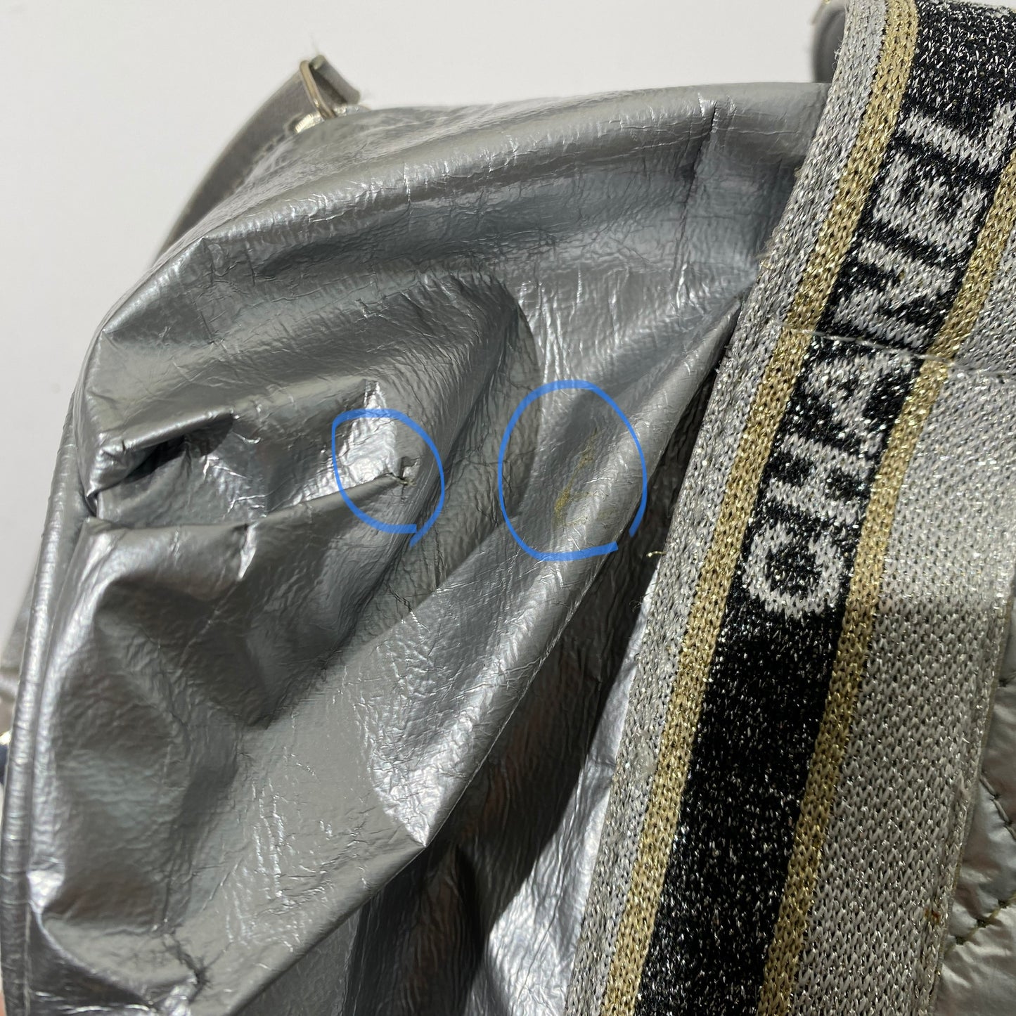 Chanel 2006 Silver Puffy Quilted Duffle Bag