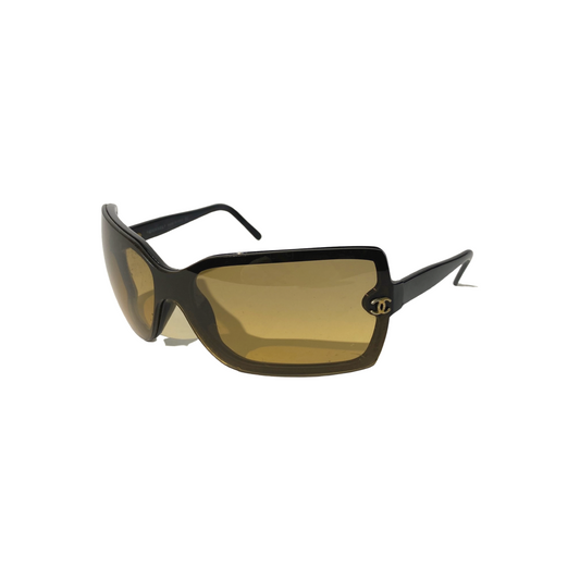 Chanel 2000s 5065 Oversized Yellow Black Sunglasses