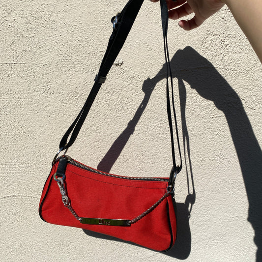 Dior 2004 Jersey Hardcore Red Shoulder Bag