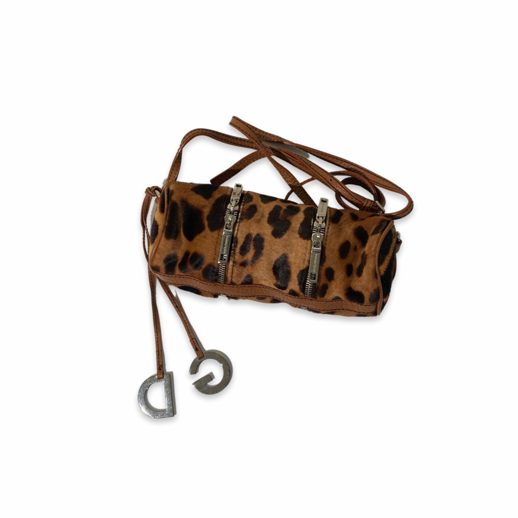 Dolce & Gabbana Leopard Unborn Calf leather Crossbody Bag
