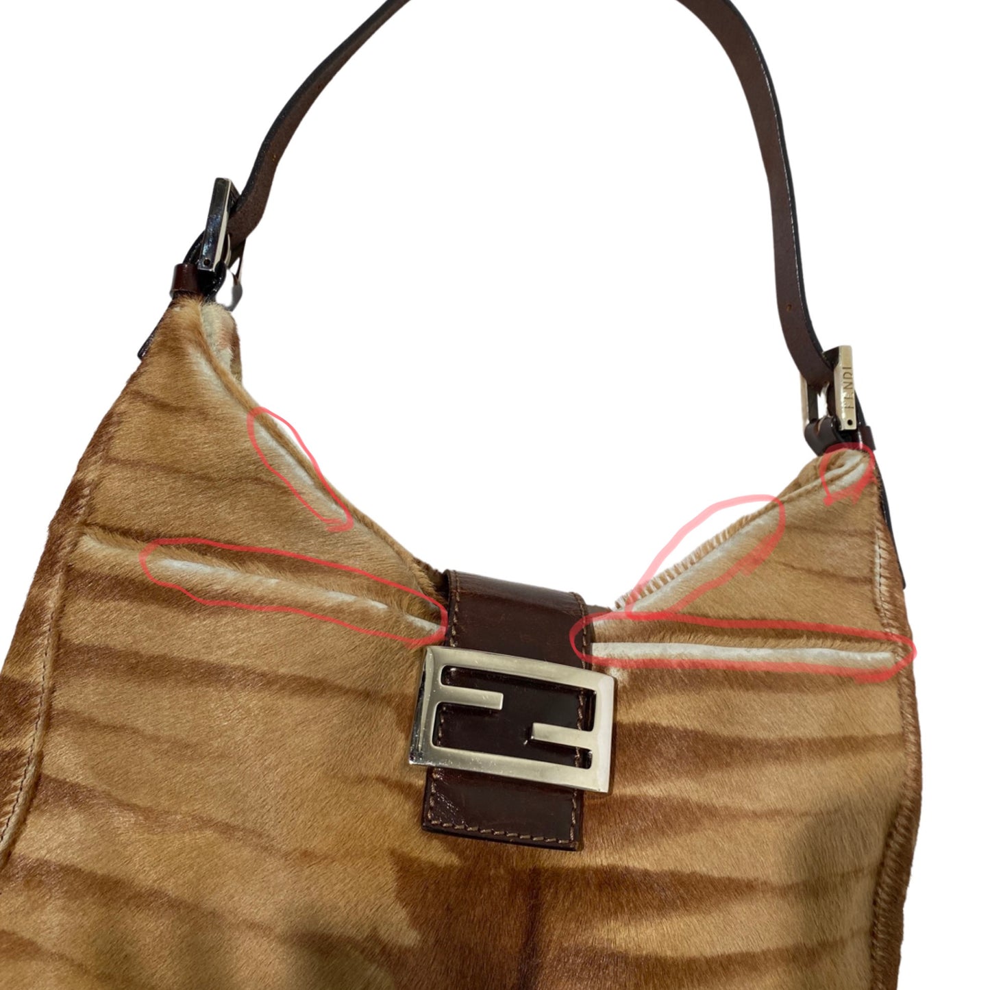 Fendi Calf Leather Hobo Mama Shoulder Bag